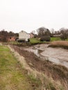 white old wooden watermill house farm private uk Royalty Free Stock Photo