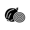 white onion glyph icon vector illustration