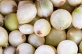 White Onions at fresh-food market Royalty Free Stock Photo