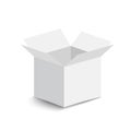 White open box on white background. open box with shadow. vector illustration. Royalty Free Stock Photo