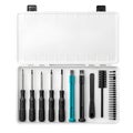 Precision Screwdriver Set with Multiple Bits in Open White Case tool repair Royalty Free Stock Photo