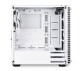 White open empty midi tower pc computer case side view isolated  background. gaming component technology electronics concept Royalty Free Stock Photo