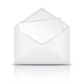 White open envelope with paper Royalty Free Stock Photo