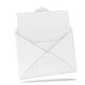 White open envelope with paper