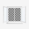 White Open Office Plastic Window. Window Front View. Vector Illustration Isolated on Transparent Background Royalty Free Stock Photo