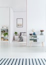 White open space apartment interior Royalty Free Stock Photo