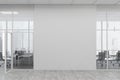 White open space office corridor with mock up wall Royalty Free Stock Photo