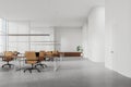 White open space office interior with doors Royalty Free Stock Photo
