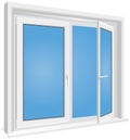 White opened window on isolated background Royalty Free Stock Photo