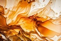 White and orange alcohol ink pattern,