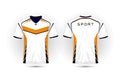 White, orange and black layout football sport t-shirt, kits, jersey, shirt design template.