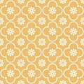 White on orange club and circle seamless repeat pattern background