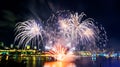 White and orange fireworks | Quebec City Royalty Free Stock Photo