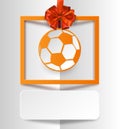 White and orange football world cup card.