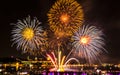 White, orange, and gold fireworks Royalty Free Stock Photo