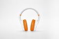 White Orange Headphone Royalty Free Stock Photo