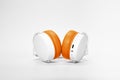 White Orange Headphone Royalty Free Stock Photo