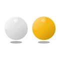 White and orange ping-pong balls, vectorillustration