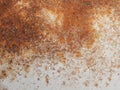 White and orange rusty background. Old rusty metal sheet. Brown grunge texture. Royalty Free Stock Photo