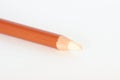White orange wooden pencil isolated on white background with copy space Royalty Free Stock Photo