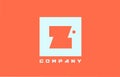 white orange Z alphabet letter logo icon for business and company with dot design