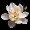 White orchid flower on black background. Flowering flowers, a symbol of spring, new life Royalty Free Stock Photo