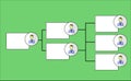 White organogram with heads