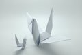 White origami crane, bird, paper Royalty Free Stock Photo