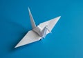 White origami crane made from paper, Royalty Free Stock Photo