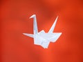White origami crane
