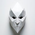 Minimal Geometric Origami Mask On White Background