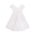 White origami paper style template dress on white