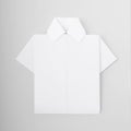 White origami paper style template shirt on gray