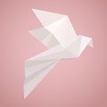 White origami pigeon. Paper Zoo.