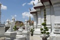 White ornate towers of Temple of the Emerald Buddha Wat Phra Kaew, Bangkok