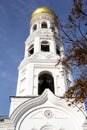 White orthodox church against the blue sky