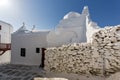 White orthodox church in Mykonos, Cyclades, Greece Royalty Free Stock Photo