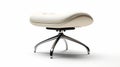 Modern Style White Leather Stools: Realistic Hyper-detailed Rendering