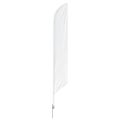 White Outdoor Feather Flag With Ground Spike, Stander Advertising Banner Shield.