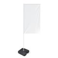 White Outdoor Panel Flag With Ground Fillable Water Base, Stander Advertising Banner Shield. Mock Up Products. Royalty Free Stock Photo