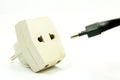 White outlet and black plug Royalty Free Stock Photo