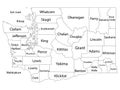 Counties Map of US State of Washington Royalty Free Stock Photo