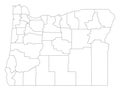 Counties Map of US State of Oregon