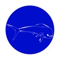 A dolphin fish outline in a blue circle Royalty Free Stock Photo