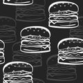 White outline hamburgers with shadow pattern