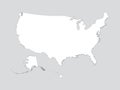 White Outline Map of the United States of America Gray Background Royalty Free Stock Photo