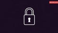 White padlock icon with keyhole on dark purple background and text SECURELOCK security Royalty Free Stock Photo