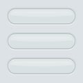 White oval buttons. 3d web interface elements