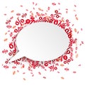 White Oval Speech Bubble Red Percents Royalty Free Stock Photo