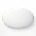 White Oval Tablet Realistic Renderings Of Human Form In Hard-edge Style